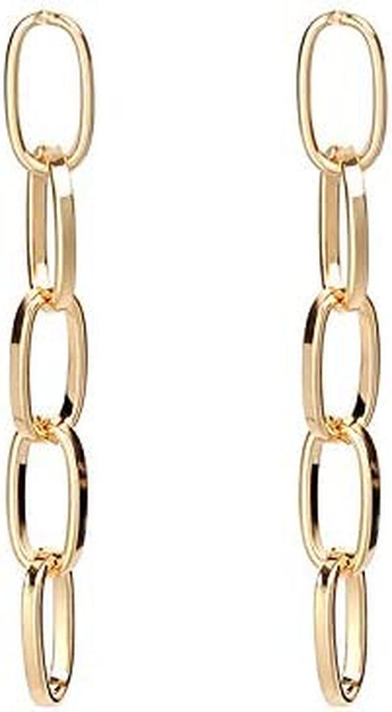 14K Gold Plated Paperclip Alloy Link Chain Choker Necklace and Bracelet Set