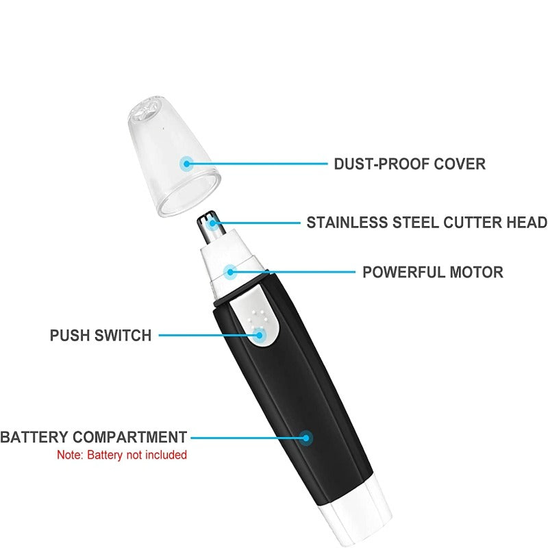 Painless Electric Nose Hair Trimmer, Battery-Operated Nose Hair Razor for Men and Women