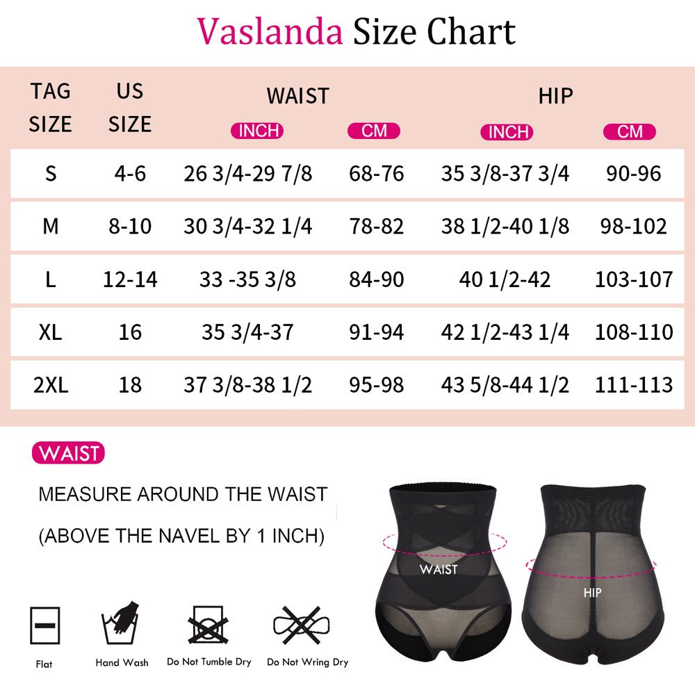 VASLANDA Women Butt Lifter Shapewear Hi-Waist Double Tummy Control