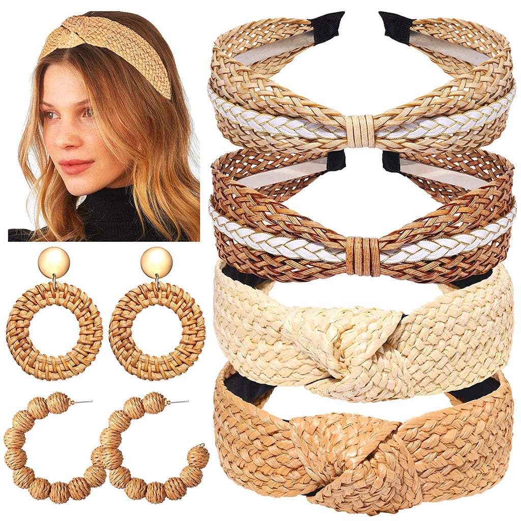  3Pack Rattan Headbands