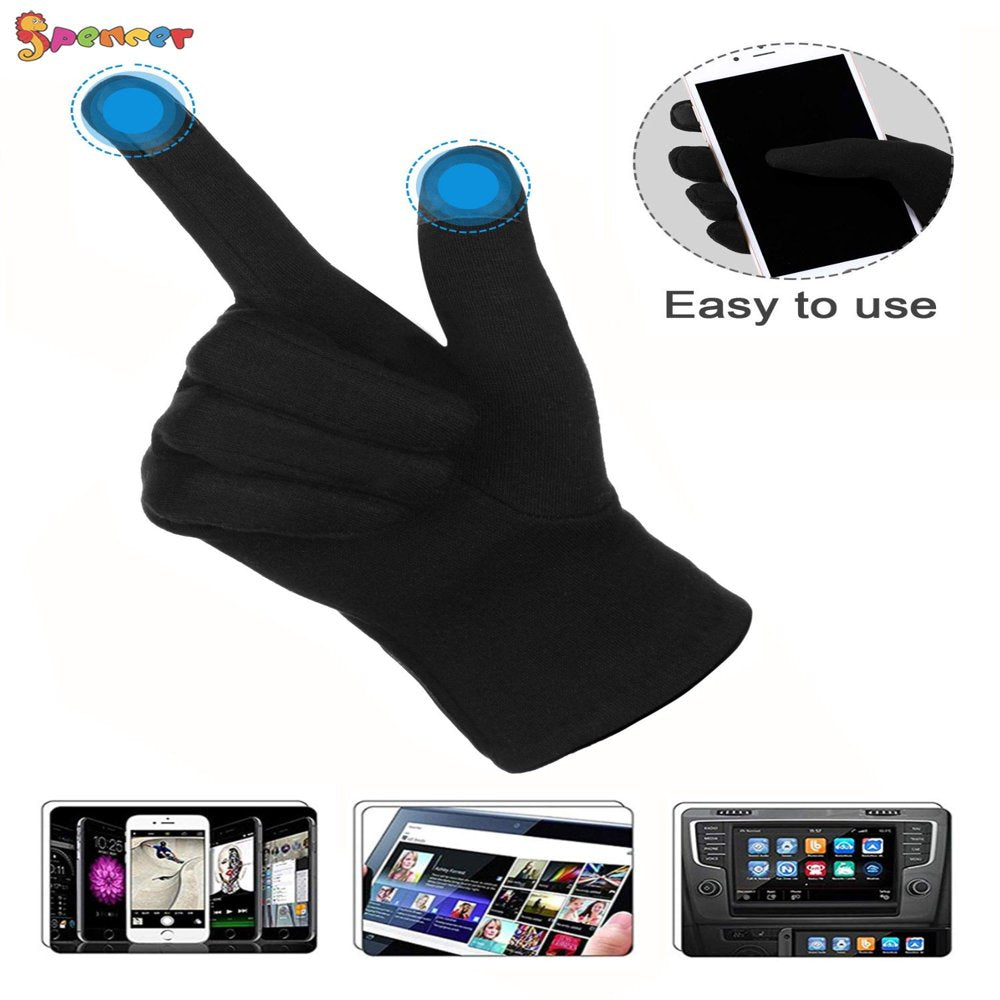 Women's Touchscreen Gloves Winter Warm Thermal Soft Lined Thick Texting Gloves Windproof Driving Gloves for Ladies Black