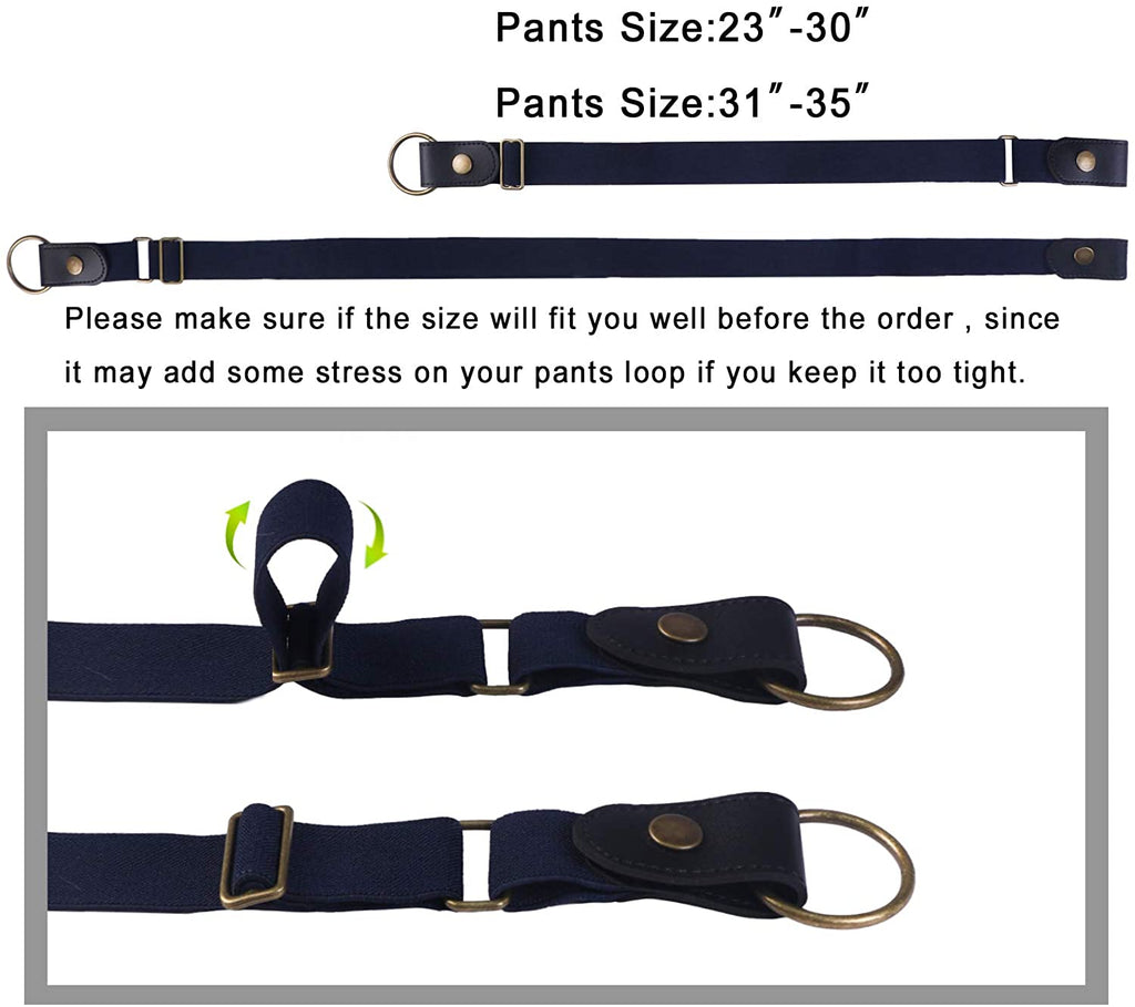 No Buckle Stretch Belt for Jeans, Invisible Elastic Adjustable Waist Belt