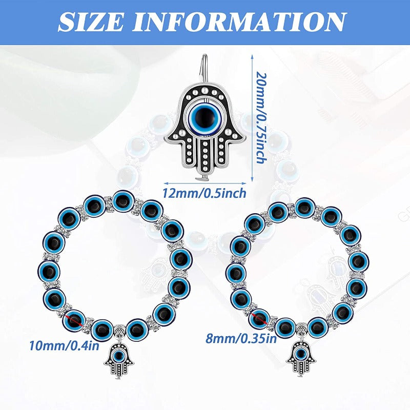 Set of 6 Blue Evil Eye Bracelet