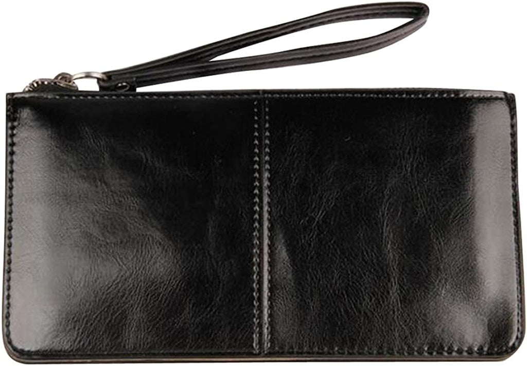 Women's Solid Color PU Leather Wristlet