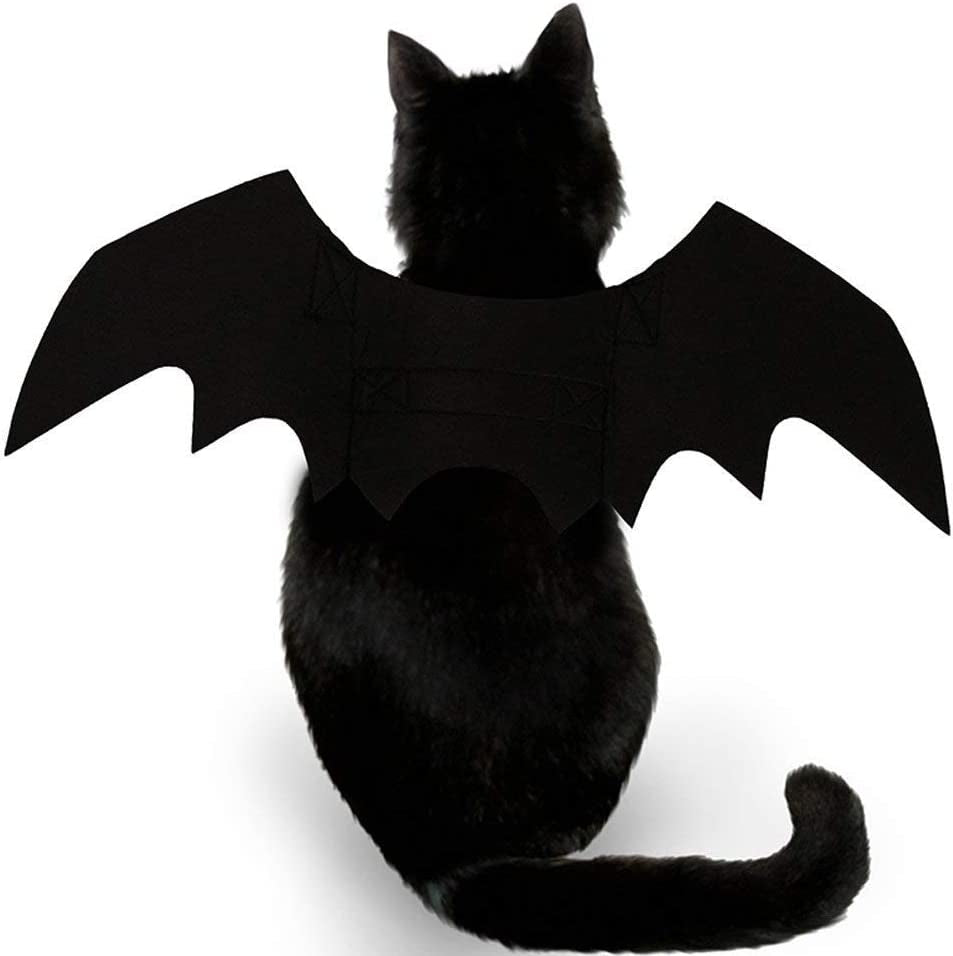  Cat Halloween Costume - Black Cat Bat Wings Cosplay - Pet Costumes Apparel for Cat Small Dogs Puppy for Cat Dress Up Accessories