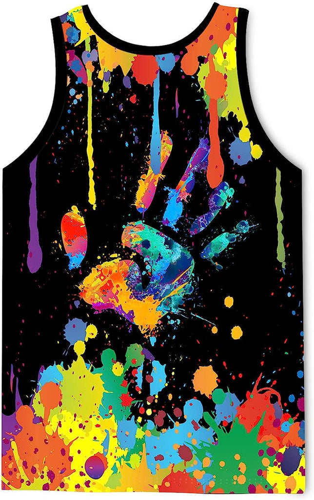  Men's 3D Tank Tops Summer Casual Novelty Sleeveless Shirt Unisex Colorful Graphics Top Tees Shirt