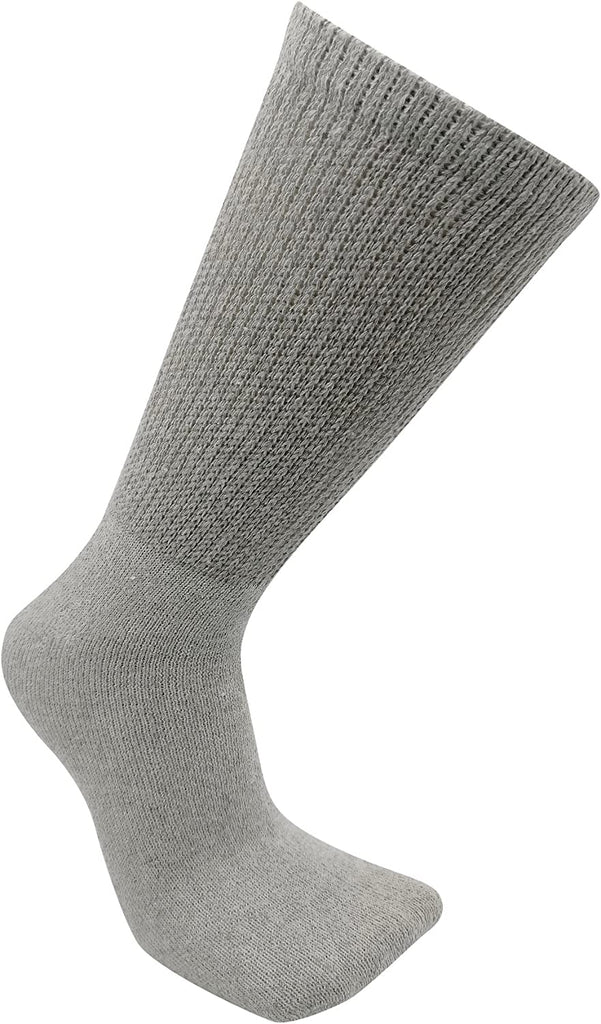 12 Pairs Men's Diabetic Socks Cotton - Physicians Approved