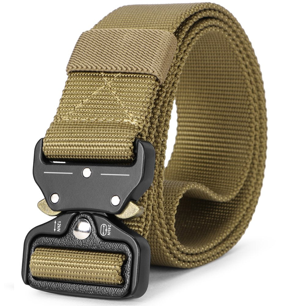 Belts for Men Nylon Belt for Hiking Golf Web Work Belt for Jeans Men'S Black Belt Adjustable Buckle