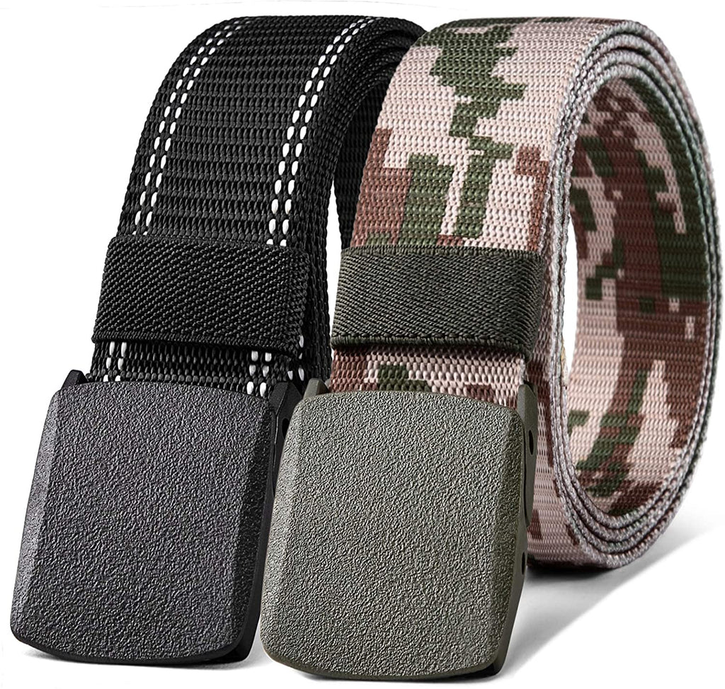Mens Belt 2 Units,Bulliant Military Tactical Nylon Belt Metal Free for Men Sports Golf Outdoor