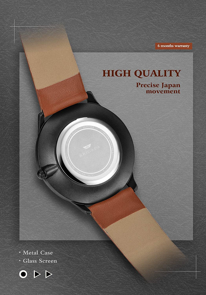 Mens Watches Minimalist Black Business Casual Waterproof Quartz Watches for Men Swiss Brand