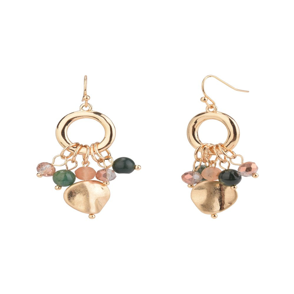  Women's Jewelry, Gold-Tone Drop Duo Earring Set with Semi-Precious and Glass Beads