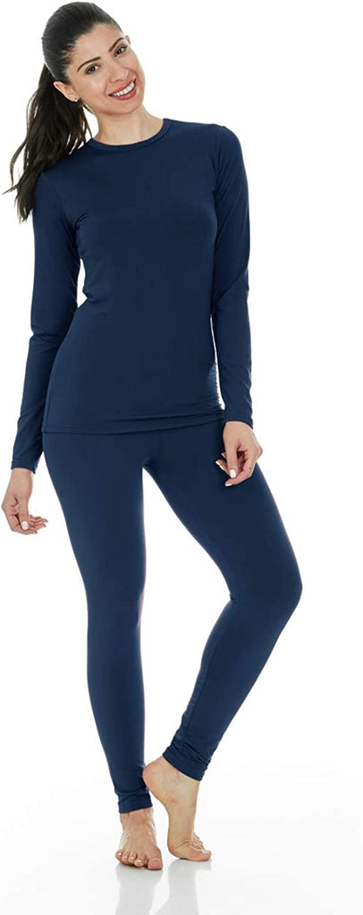 Long Johns Thermal Underwear for Women Fleece Lined Base Layer Pajama Set Cold Weather