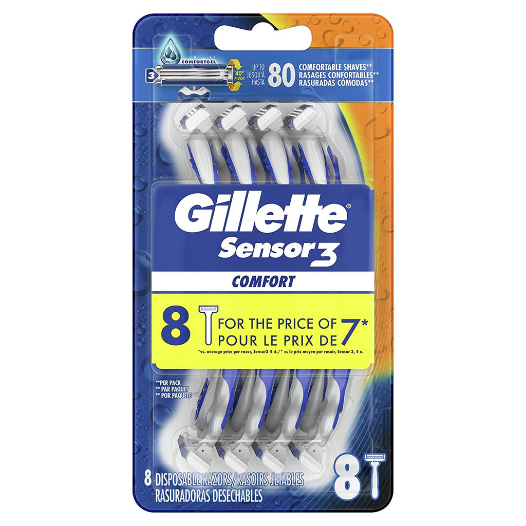 Gillette Sensor3 Comfort Disposable Razors for Men