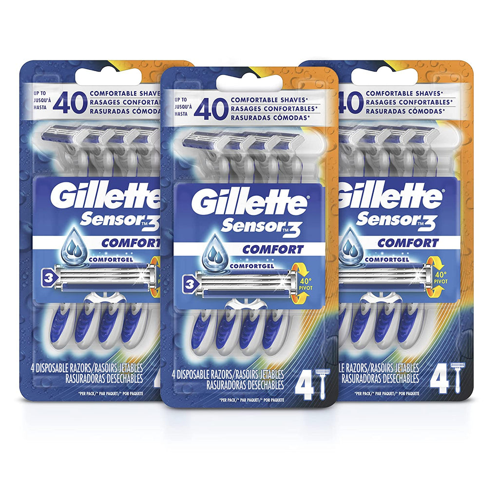 Gillette Sensor3 Comfort Disposable Razors for Men