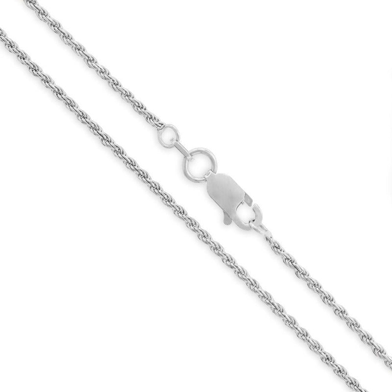Authentic 925 Sterling Silver 1.5MM Rope Diamond-Cut Chain Necklaces, Solid 925 Italy,