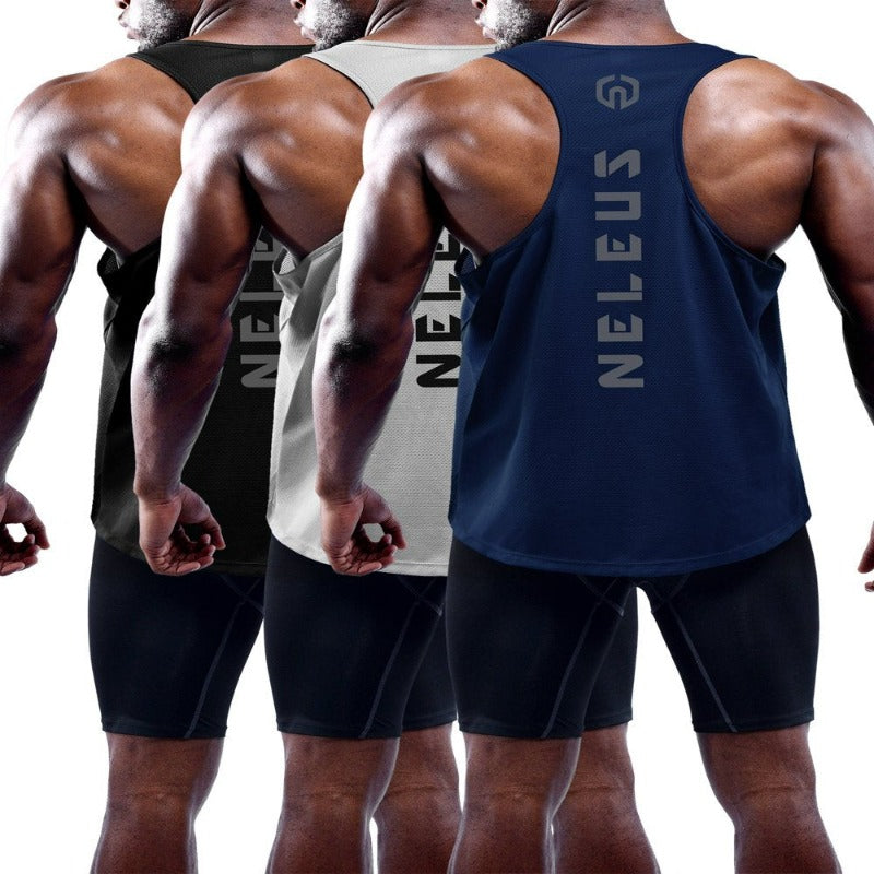 3 Pack Mens Dry Fit Y-Back Muscle Tank Top 