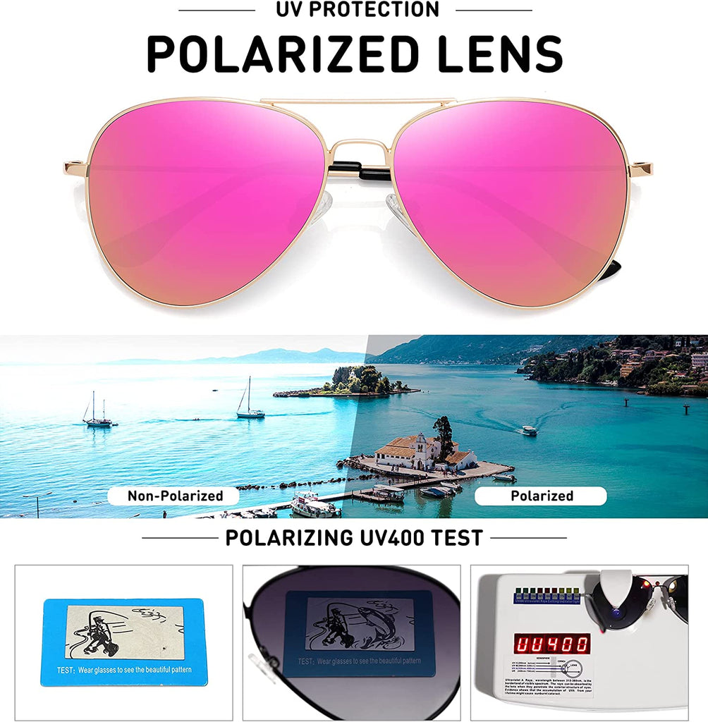  Classic Polarized Aviator Sunglasses 
