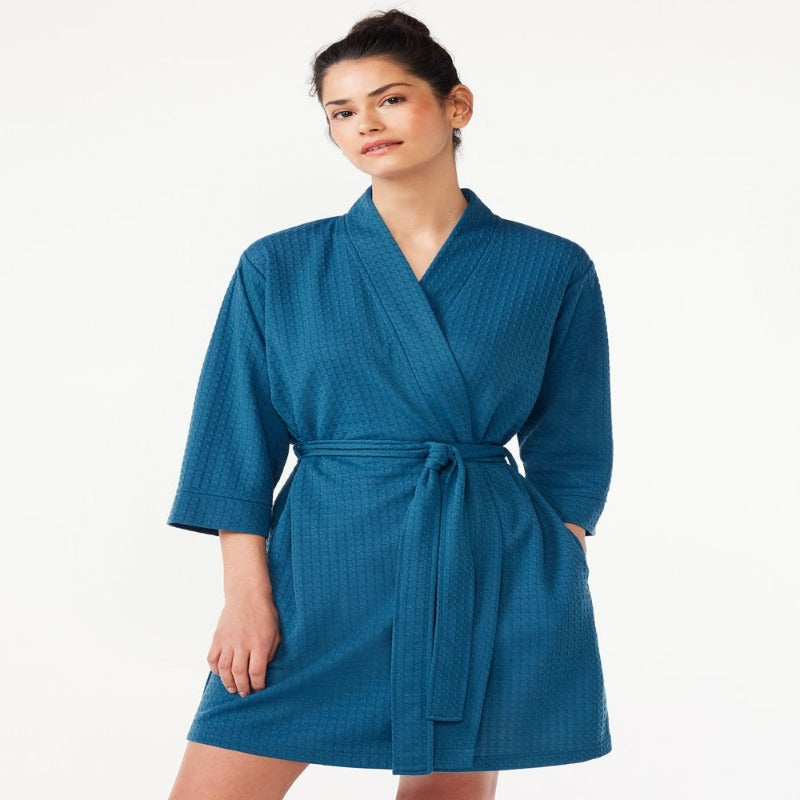  Women's Waffle Knit Wrap Robe, Sizes S to 3X
