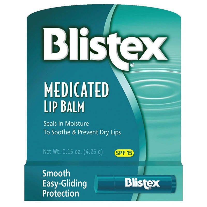 Pack of 3 Blistex Medicated Lip Balm – Prevent Dryness & Chapping, SPF 15 Sun Protection