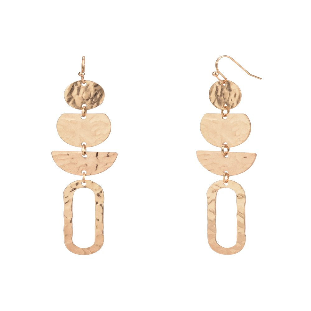  Women's Jewelry, Soft Silver-Tone and Soft Gold-Tone Metal Drop Duo Earring Set