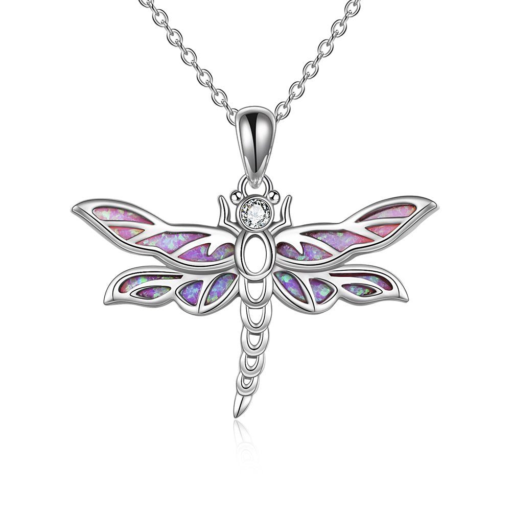 Dragonfly Necklace Sterling Silver Triskele Celtic Dragonfly Gifts Abalone Shell Jewelry for Women Girls