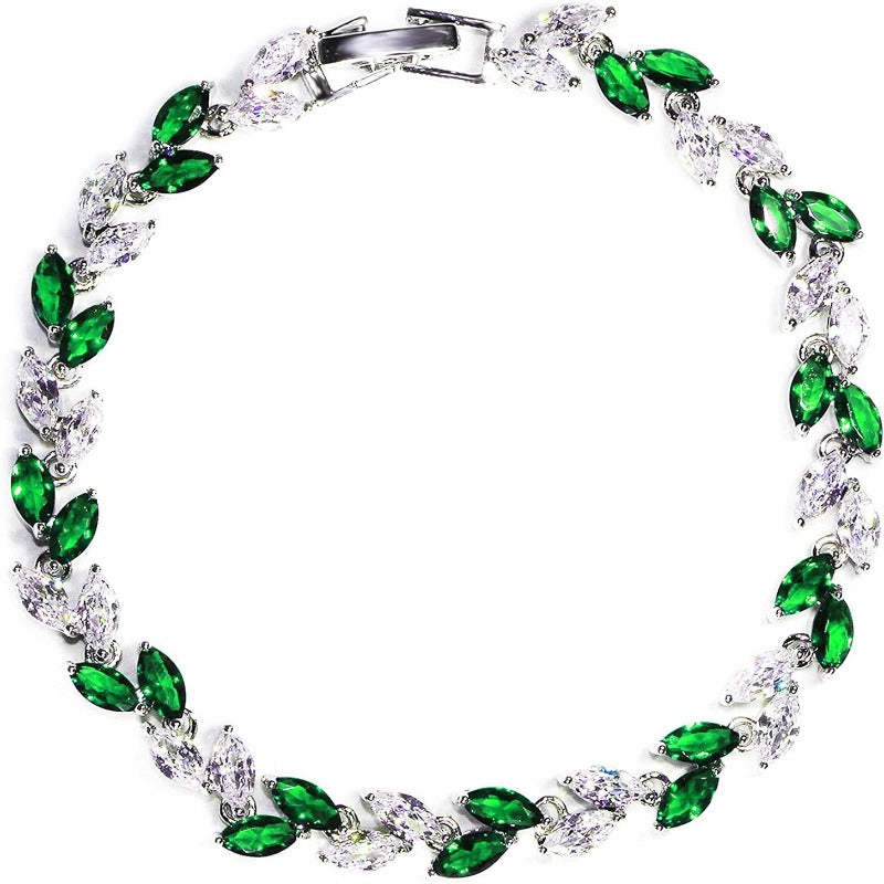 Crystal Tennis Link Bracelet with Cubic Zirconias