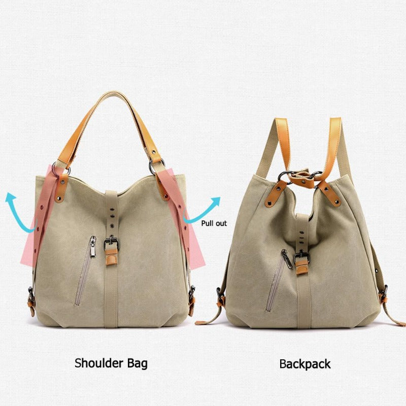 Women's Soft Canvas Multi-Functional Crossbody Bag