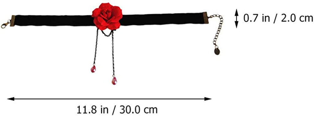  2PCS Rose Flower Choker for Women