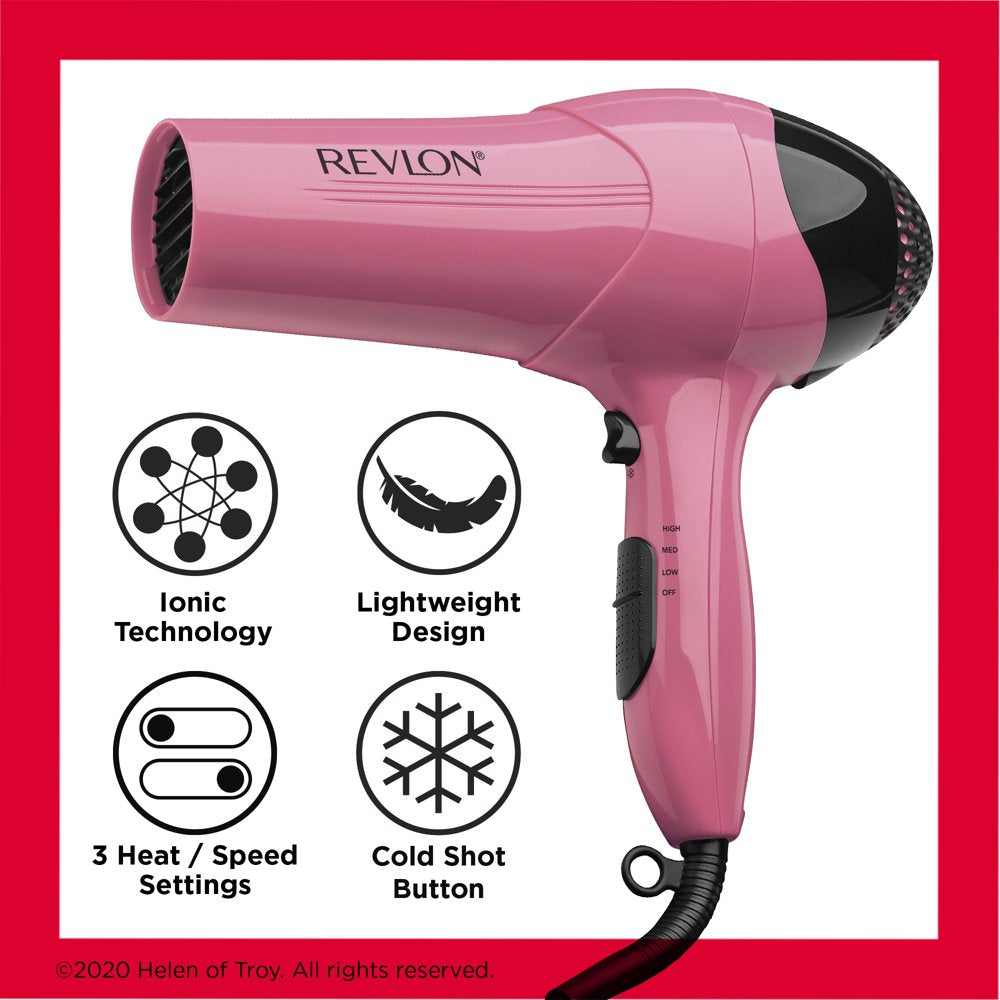 Revlon 1875W IONIC Hair Dryer, Pink