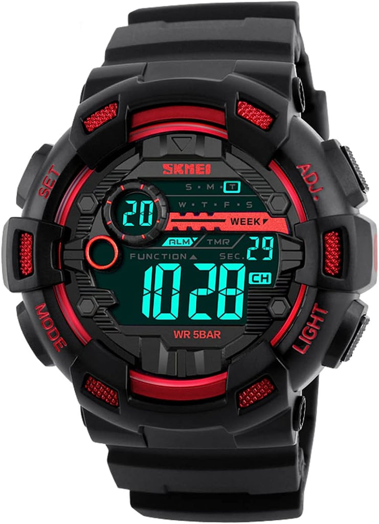 Men's Digital Sports Watch LED Screen & Waterproof with Backlight