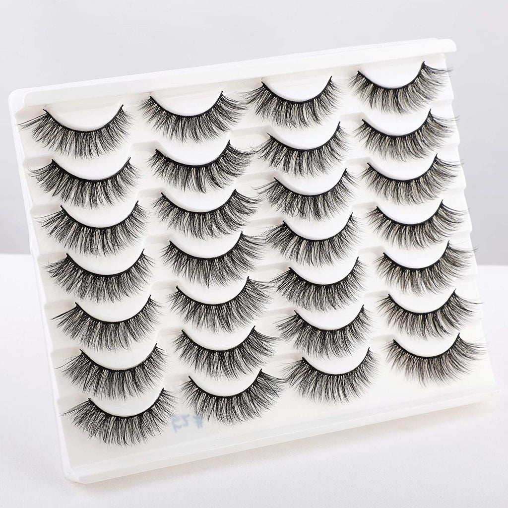 Newcally Lashes False Eyelashes Cat Eyes Wispy Natural Faux Mink Lashes 14 Pairs Pack Light Volume Short Fake Eye Lashes Multipack