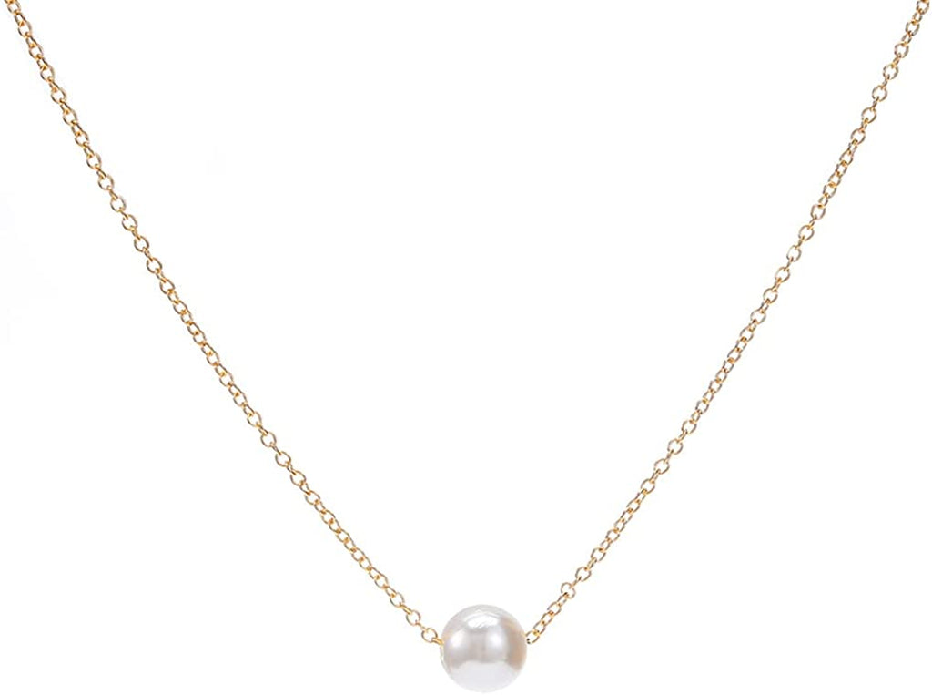  Tiny Pearl Choker Necklace Chain