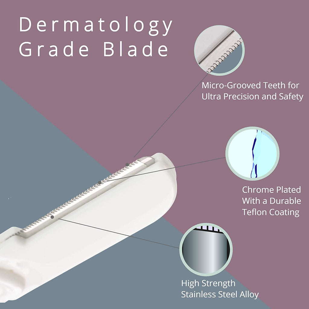 Easy to Use Dermaplane Razor for Face – Practical Hair Remover Blade for Eyebrows and Peach Fuzz 