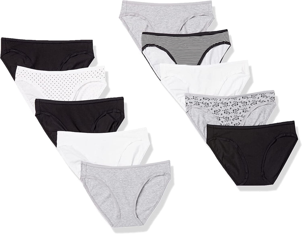 Essentials Women's Cotton Bikini Brief Underwear (Available in plus Size), Multipacks