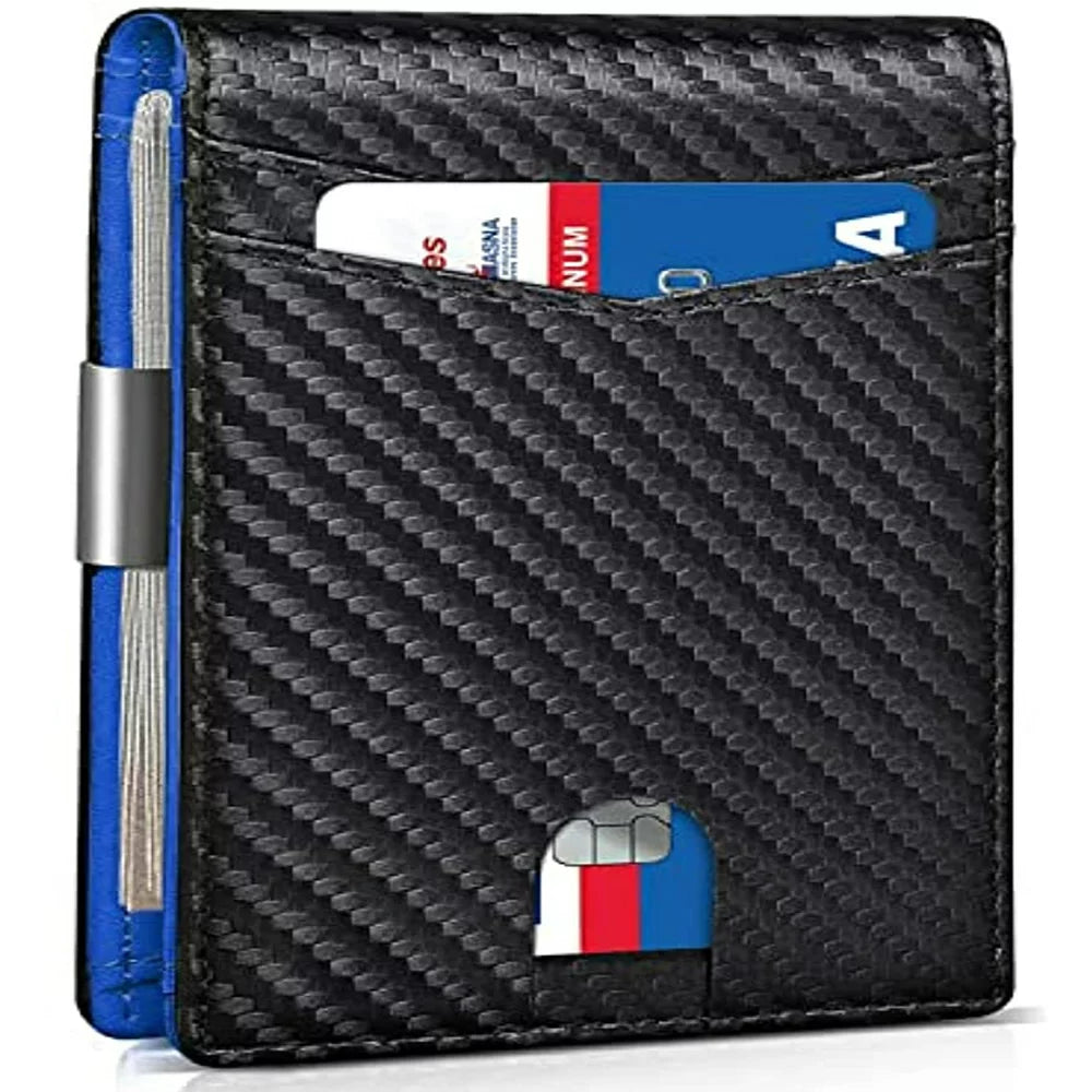 Wallet for Men Slim, Genuine Leather Mens Wallet RFID Blocking Credit Card Holder