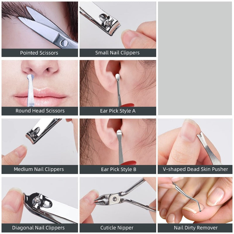 30Pcs Stainless Steel Professional Nail Care Manicure Kit 