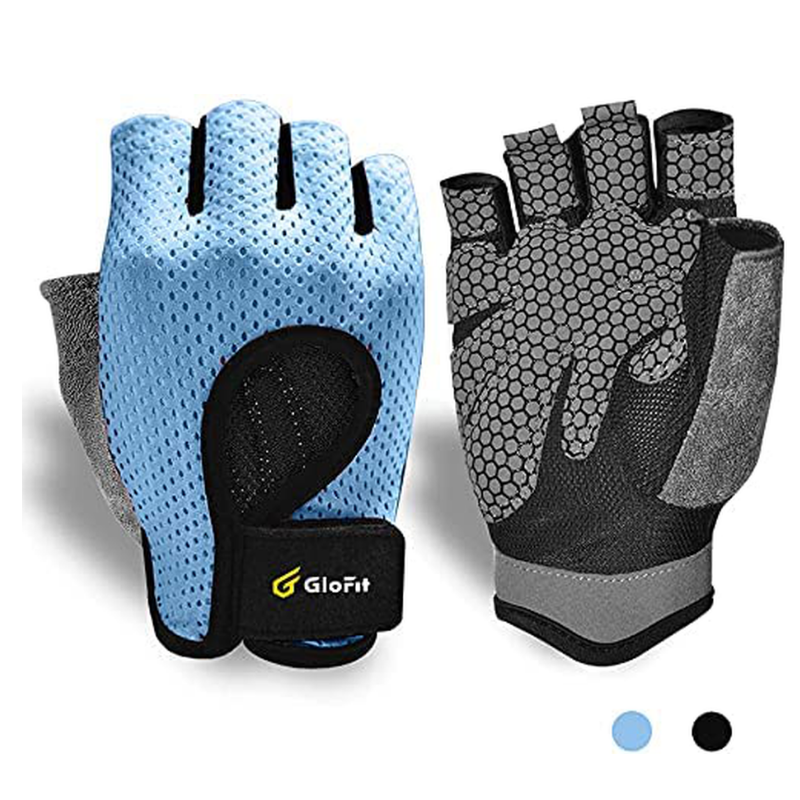Breathable Fingerless Weightlifting Gloves With Curved Open Back