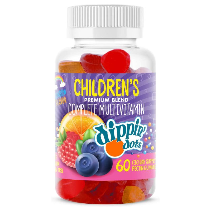 60 Or 90 Count Dippin' Dots Rainbow Fruit Complete Multivitamin Gummies With Vitamin A, B, C, D3, E, B6, And Zinc