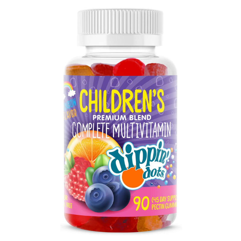 60 Or 90 Count Dippin' Dots Rainbow Fruit Complete Multivitamin Gummies With Vitamin A, B, C, D3, E, B6, And Zinc