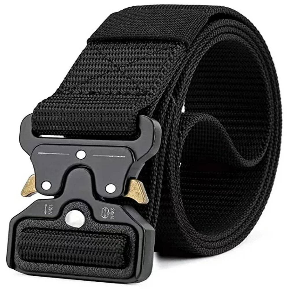 Belts for Men Nylon Belt for Hiking Golf Web Work Belt for Jeans Men'S Black Belt Adjustable Buckle