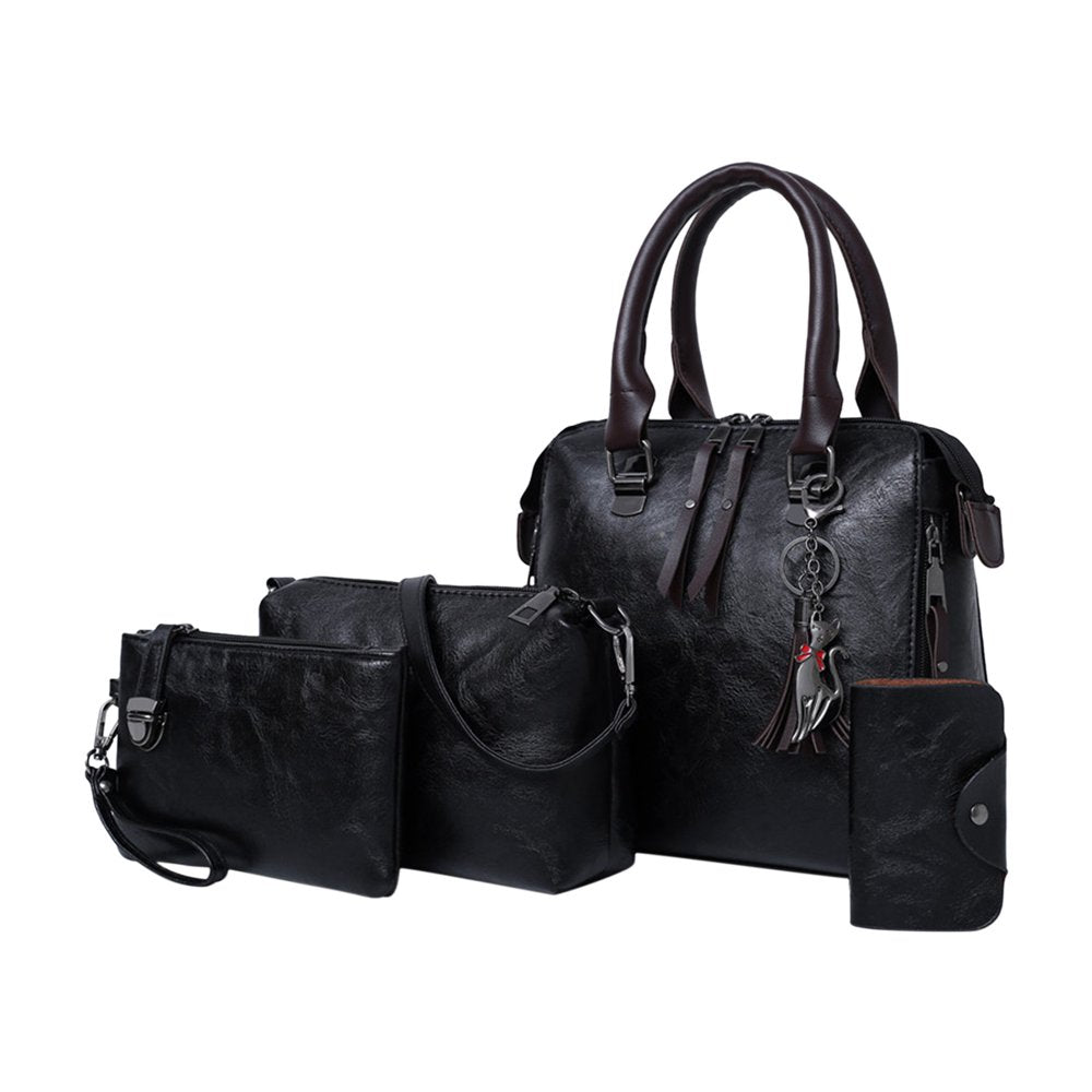 4Pcs Handbag, Wallet, Tote and Shoulder Bag Top Handle  Set 