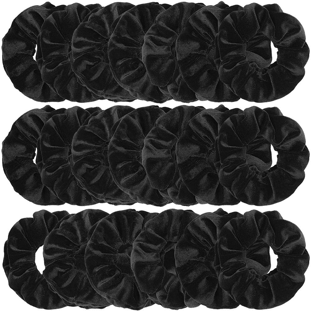 Velvet Scrunchies for Thick Hair, Hair Scrunchies for Women and Girls, Big Scrunchies for Ponytail Holder, with Storage Bag, 20 Pcs