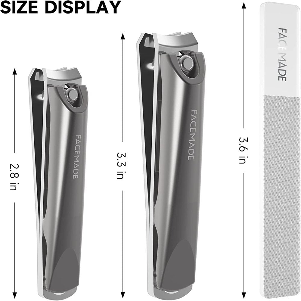 Nail Clipper Set,Stainless Steel Fingernails & Toenails Clippers & Nail File Sharp with Case,Set of 3