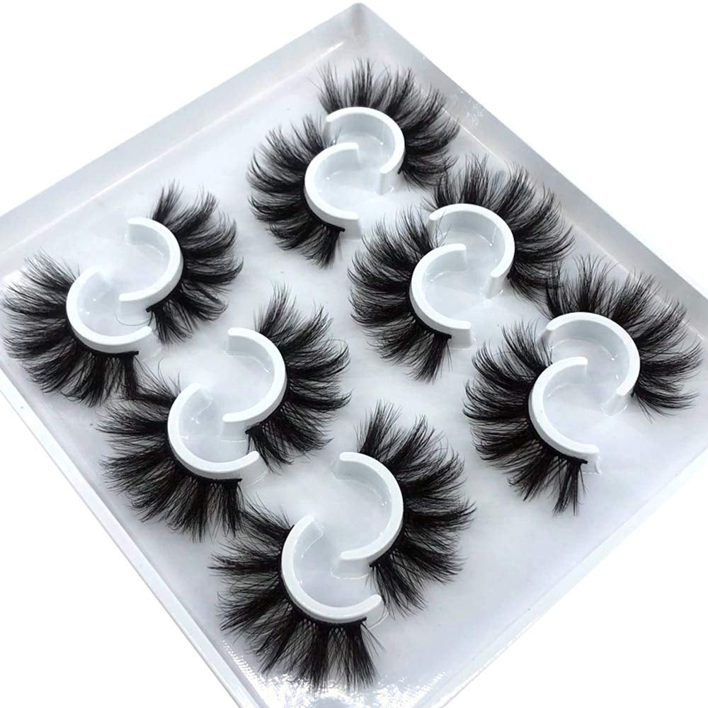 6 Pairs Fluffy False Eyelashes Natural Faux Mink Strip 3D Lashes Pack
