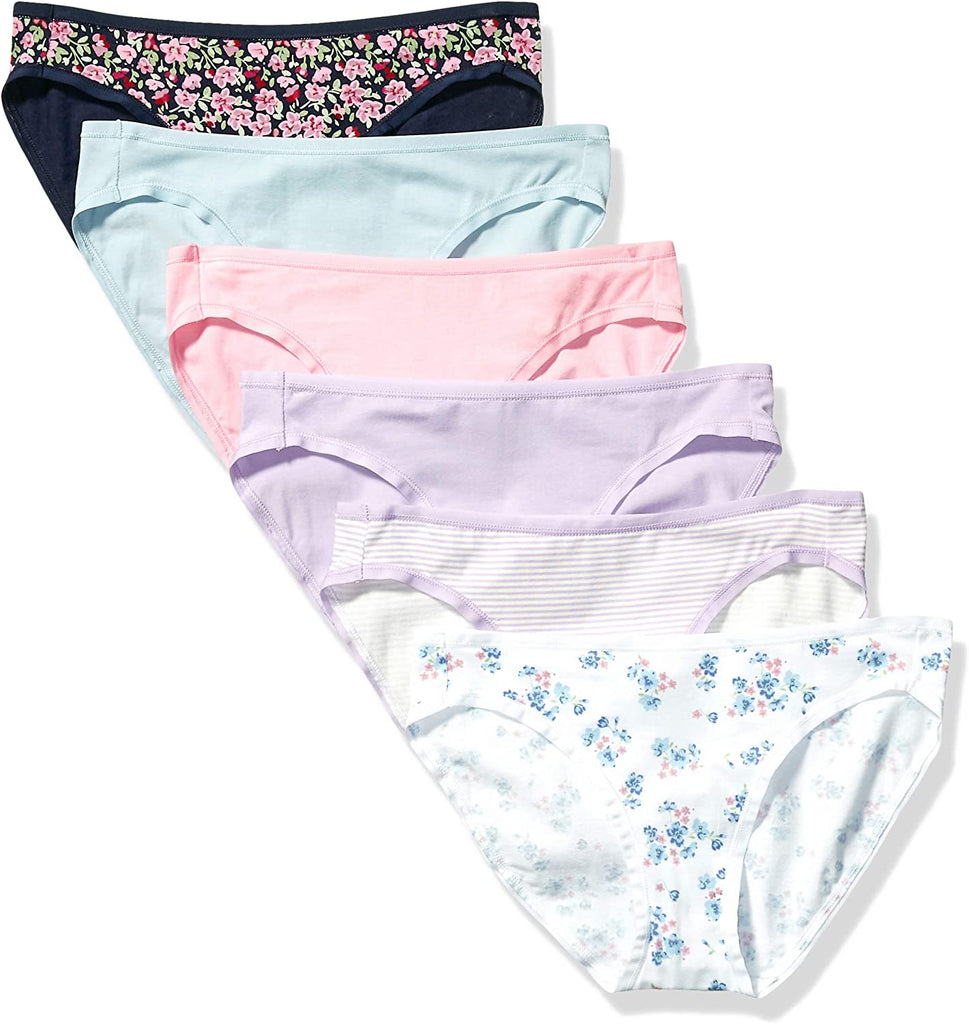 Essentials Women's Cotton Bikini Brief Underwear (Available in plus Size), Multipacks