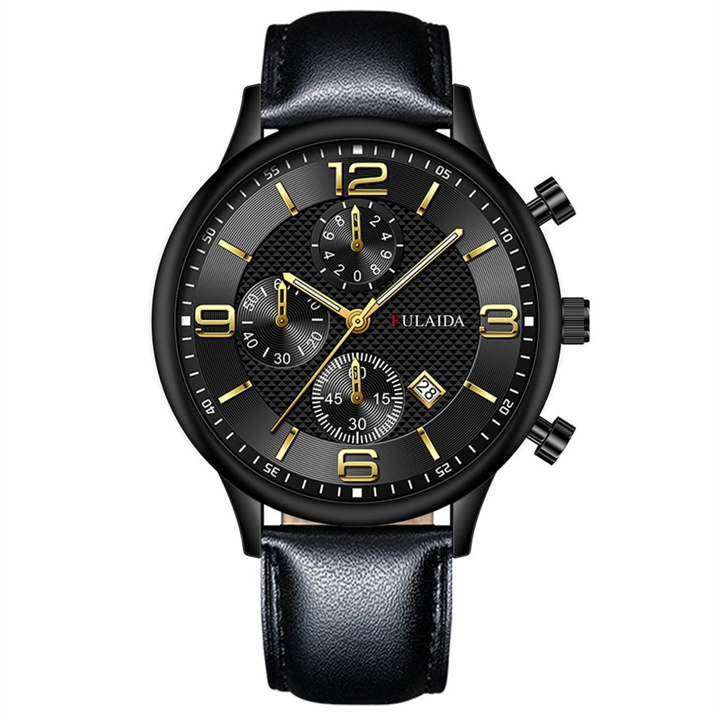  Men's  Fashion Stainless Steel Quartz Analog Wrist Watch