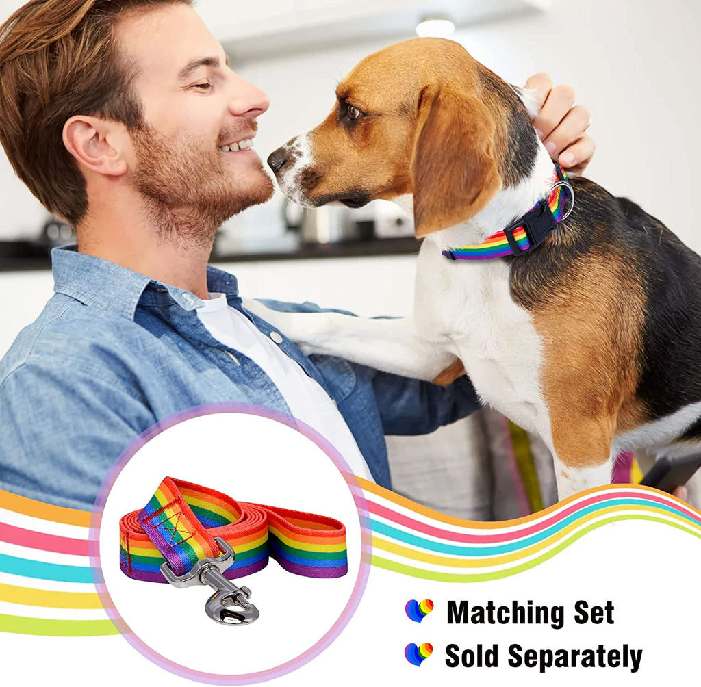 Rainbow Flag Dog Collar Gay Pride Stuff for Parade, LGBTQ Flags Equality Pet Apparel Decor Gift and LGBT Ally Accessories (Small)