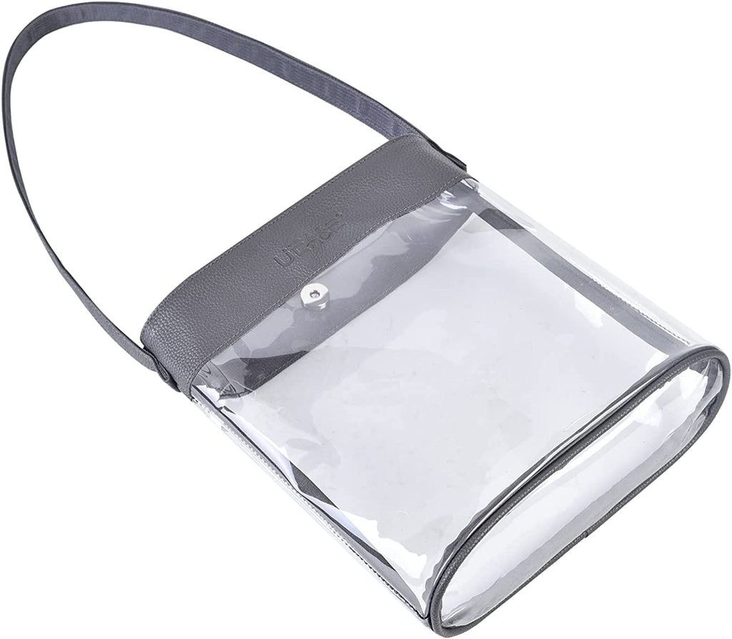 Clear Bucket Bag with Magnetic Buckle Closure