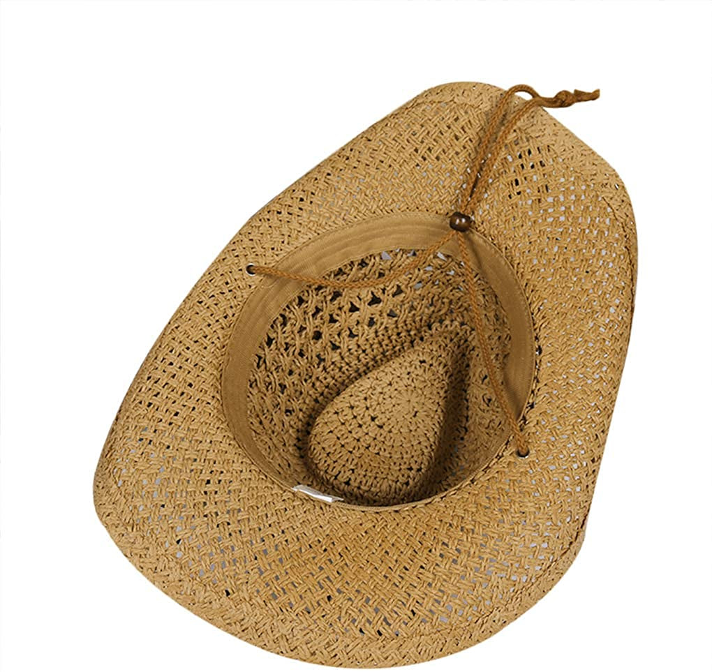 Unisex Beach Straw Western Cowboy Hat 