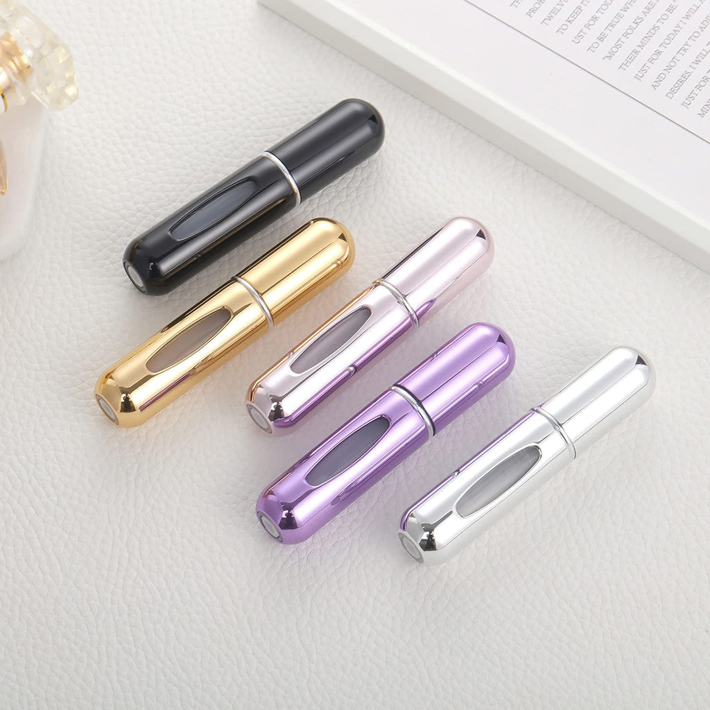 Pack of 5 - Portable Mini Refillable Perfume Atomizer Bottle Atomizer - 5Ml/0.2Oz each